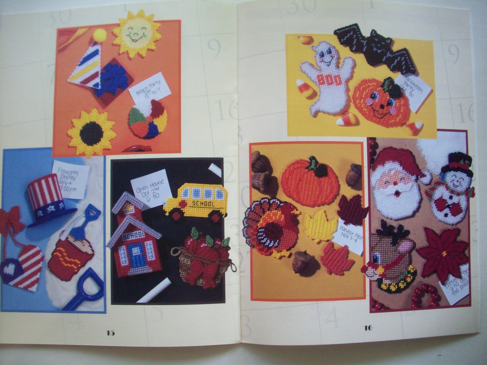 Magnets thru the Year plastic canvas pattern booklet 42 designs *A