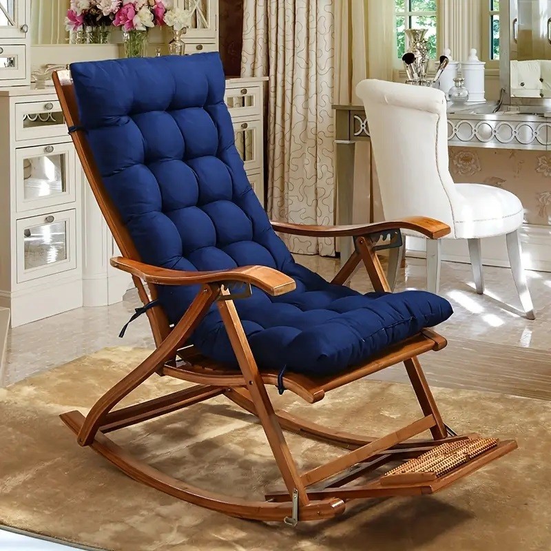 Chaise Lounge Cushion Seat Back Indoor Outdoor Rocking Chair Sofa Cushion w/ Tie