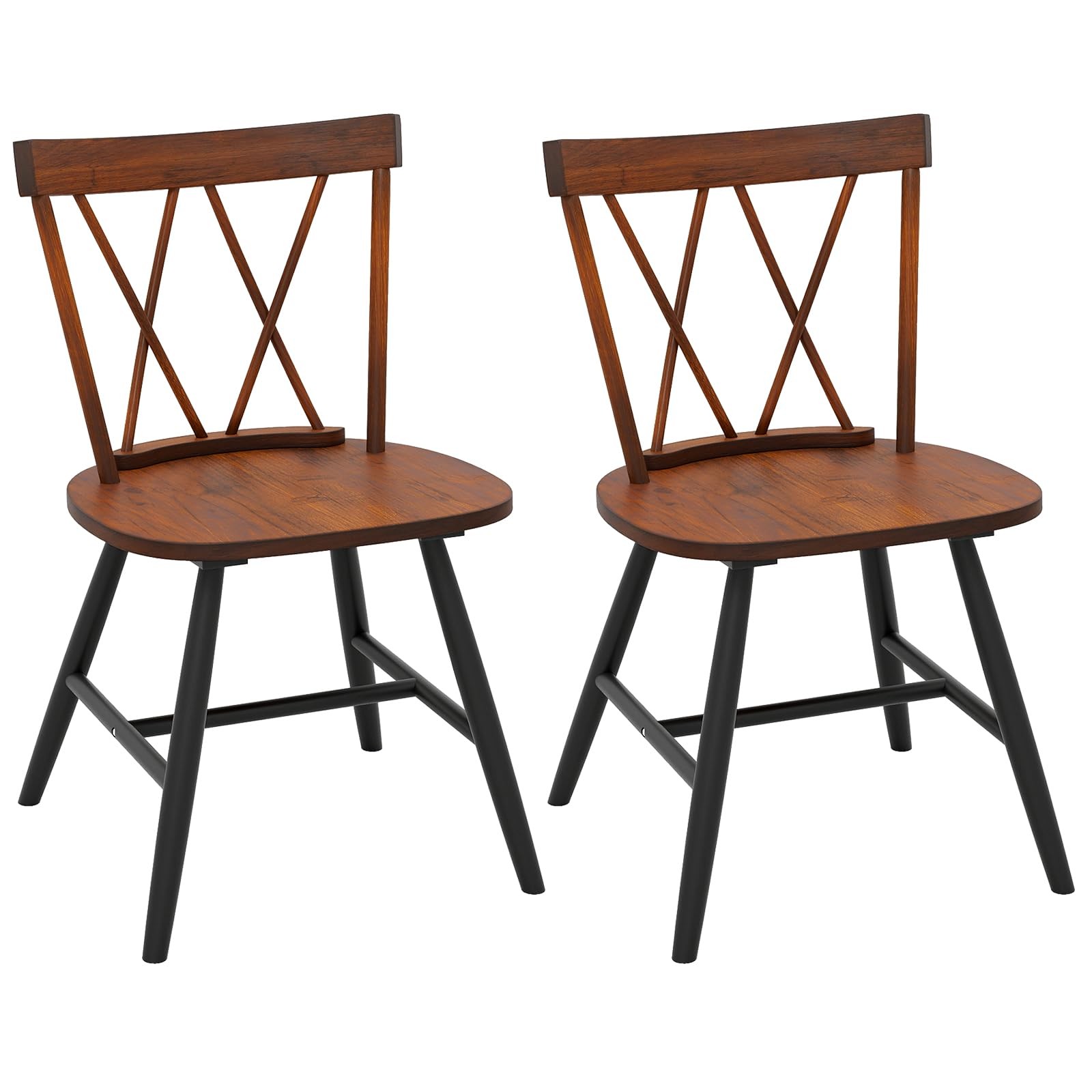 Giantex Windsor Dining Chairs 20.5 inches x 19 x 32 inches, Dark Oak