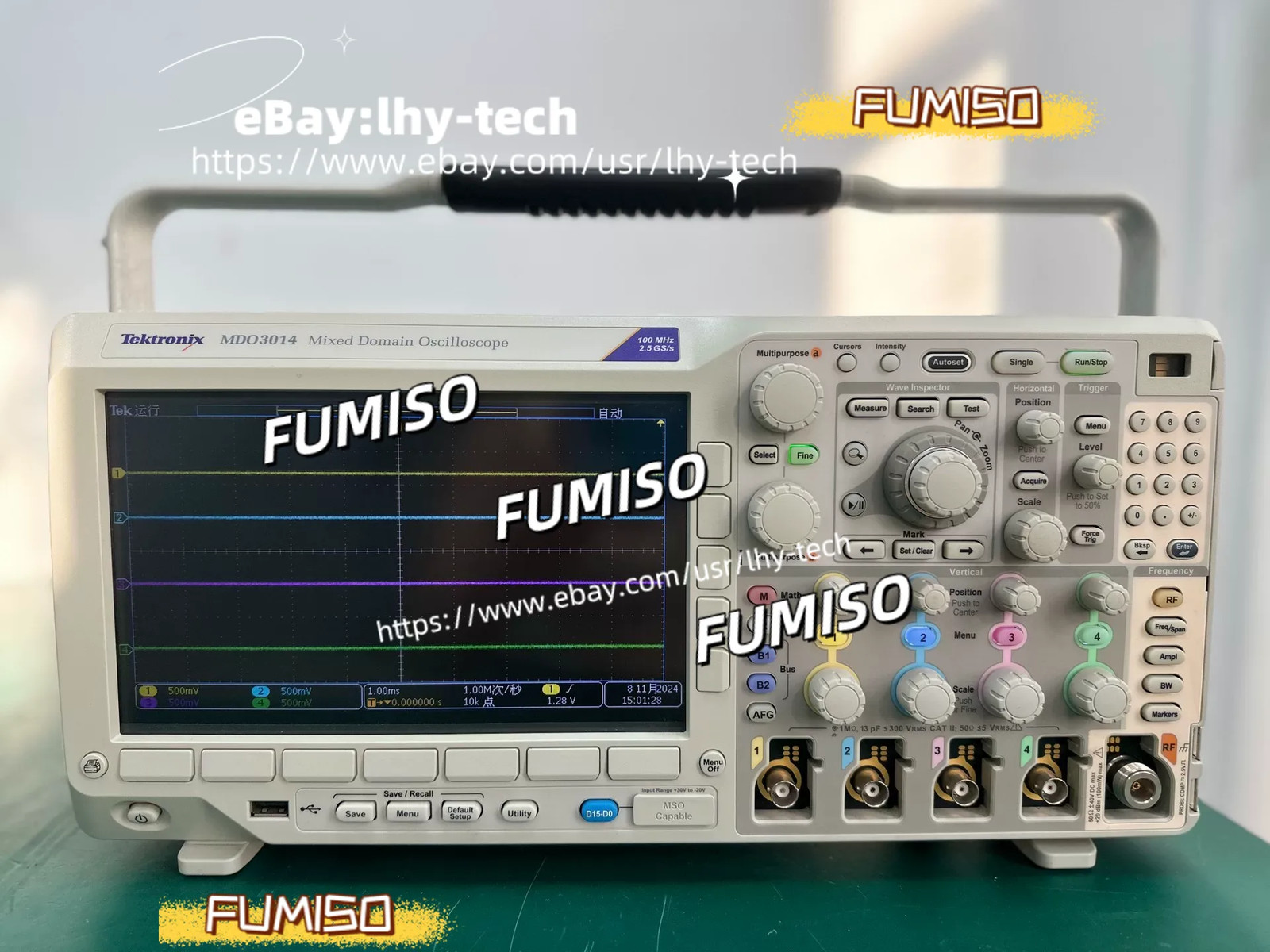 1PCS Tektronix MDO3014 Mixed Domain Oscilloscope, 4CH, 100 MHz, 2.5 GS/s&lhy