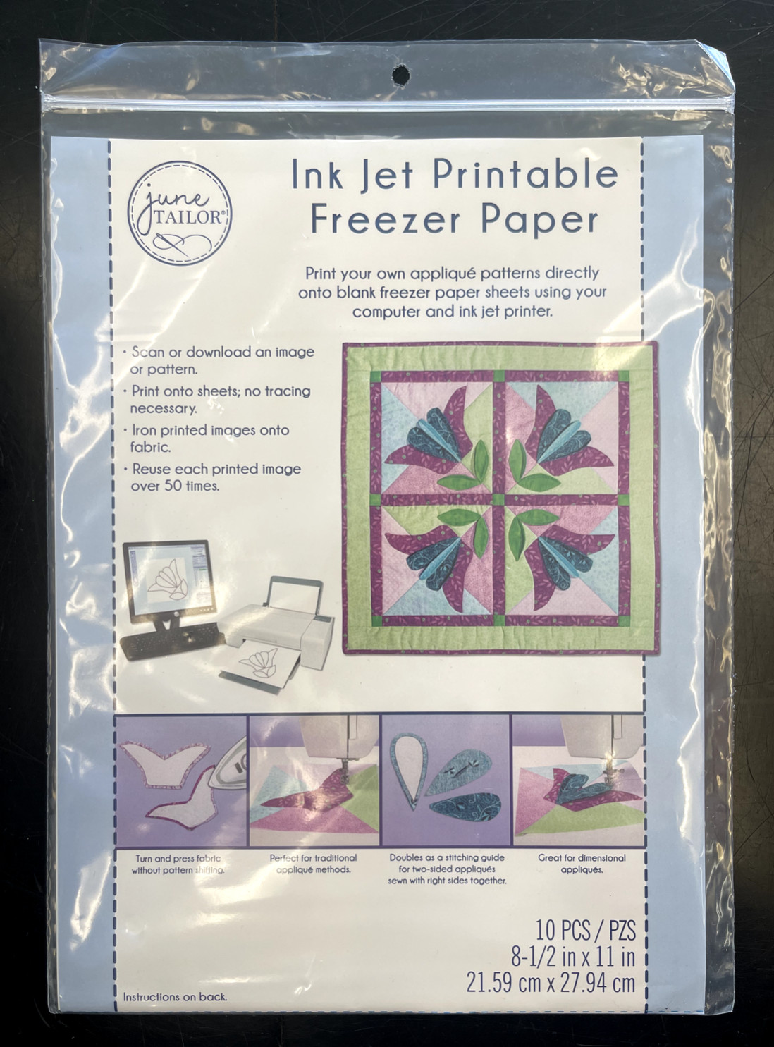 June Tailor 8-1/2-Inch by 11-Inch Ink Jet Printable Freezer Paper, 10-Pack
