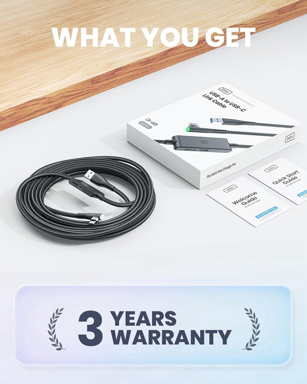 16ft USB 3.0 Link Cable for Oculus Quest 3/2/Pro - Fast Charging & Data Transfer