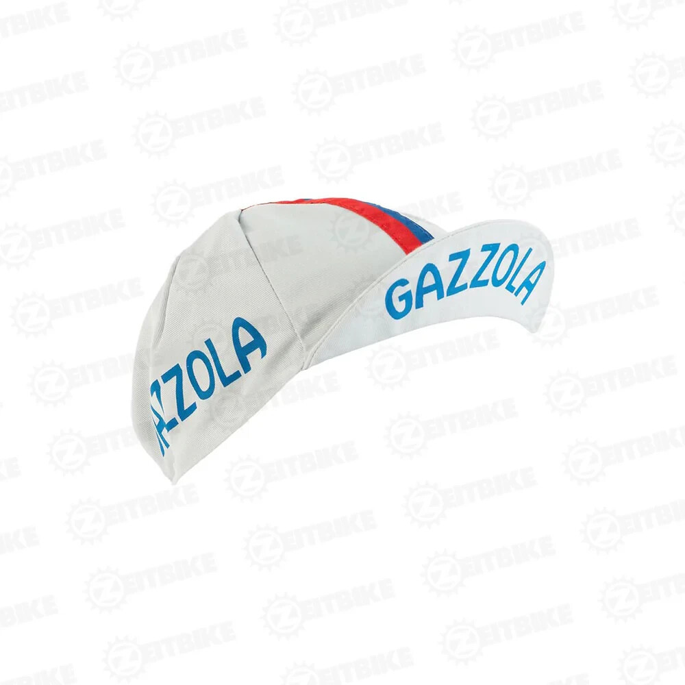 ZEITBIKE - Vintage Gazzola Cycling Cap White Retro Design, UV Protection, Italy