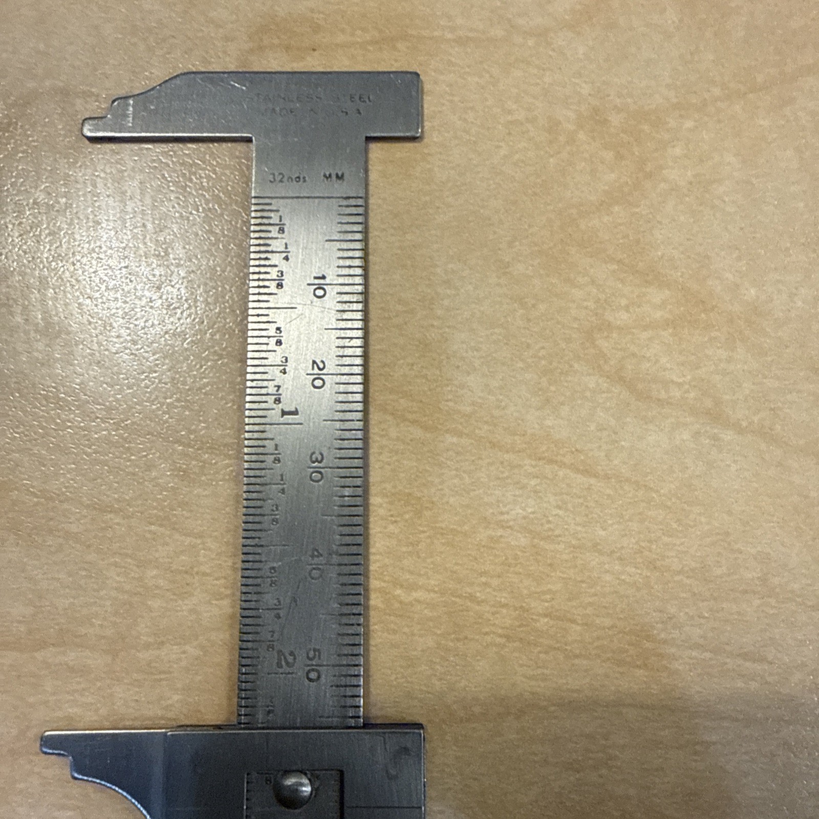 The Executive Pocket Chum 3 1/2" Stainless Steel Sliding Caliper/Decimal Chart