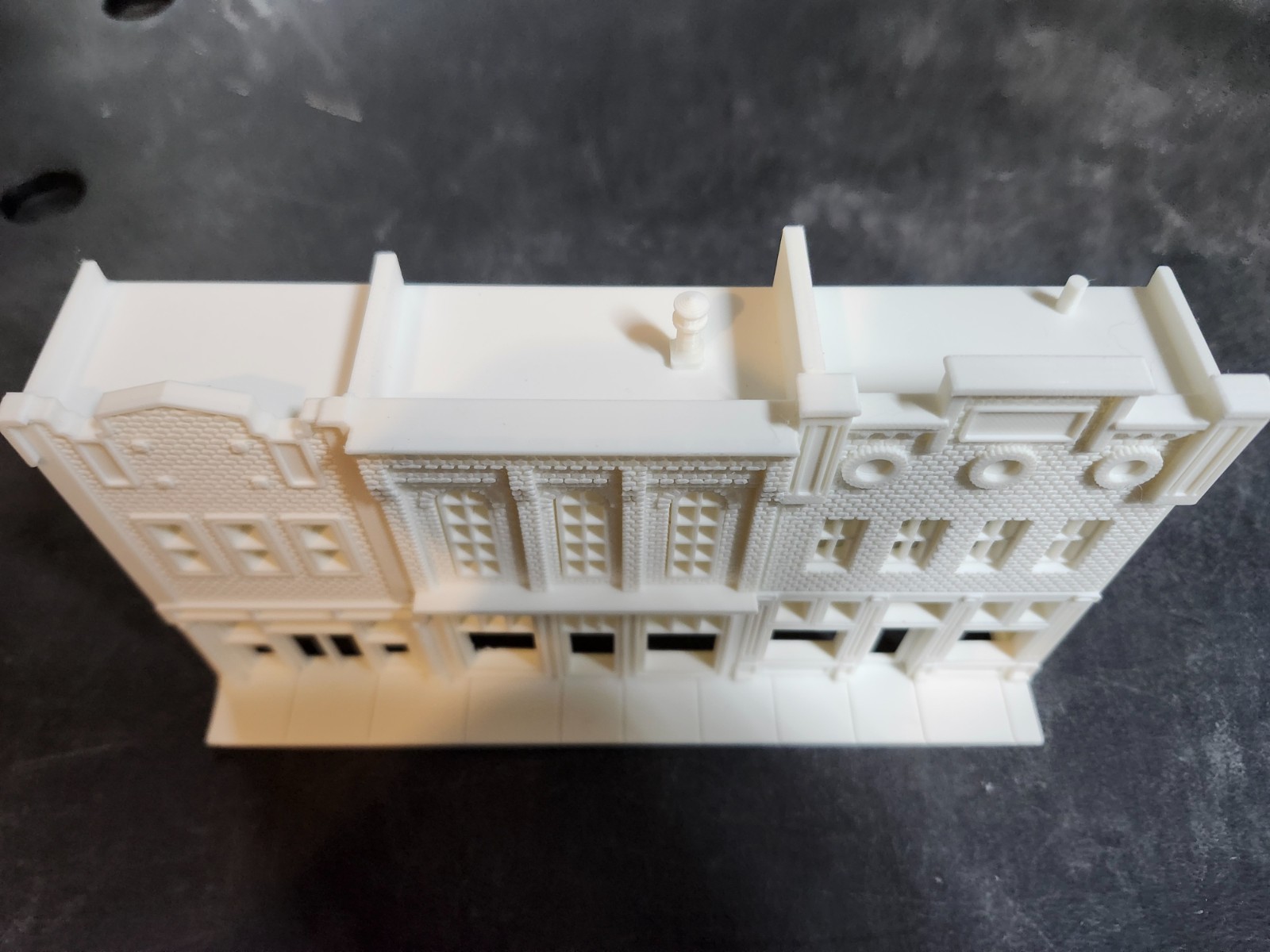 3D Printed Main Street #1 Background Flat Building Set. HO Scale