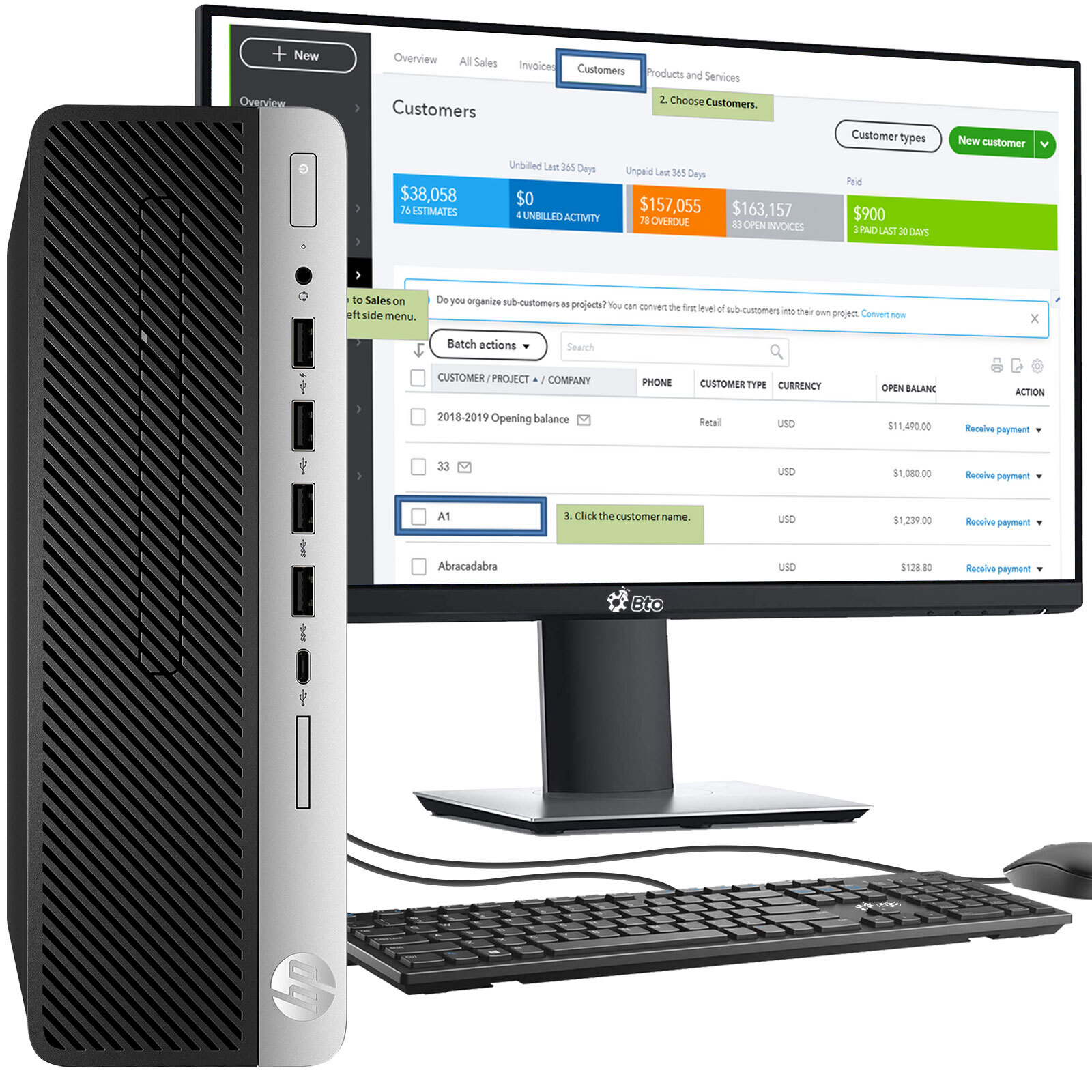 HP Desktop Computer PC i5-8500 64GB Ram 2TB SSD New 24" LED Built-in WiFi Win 11