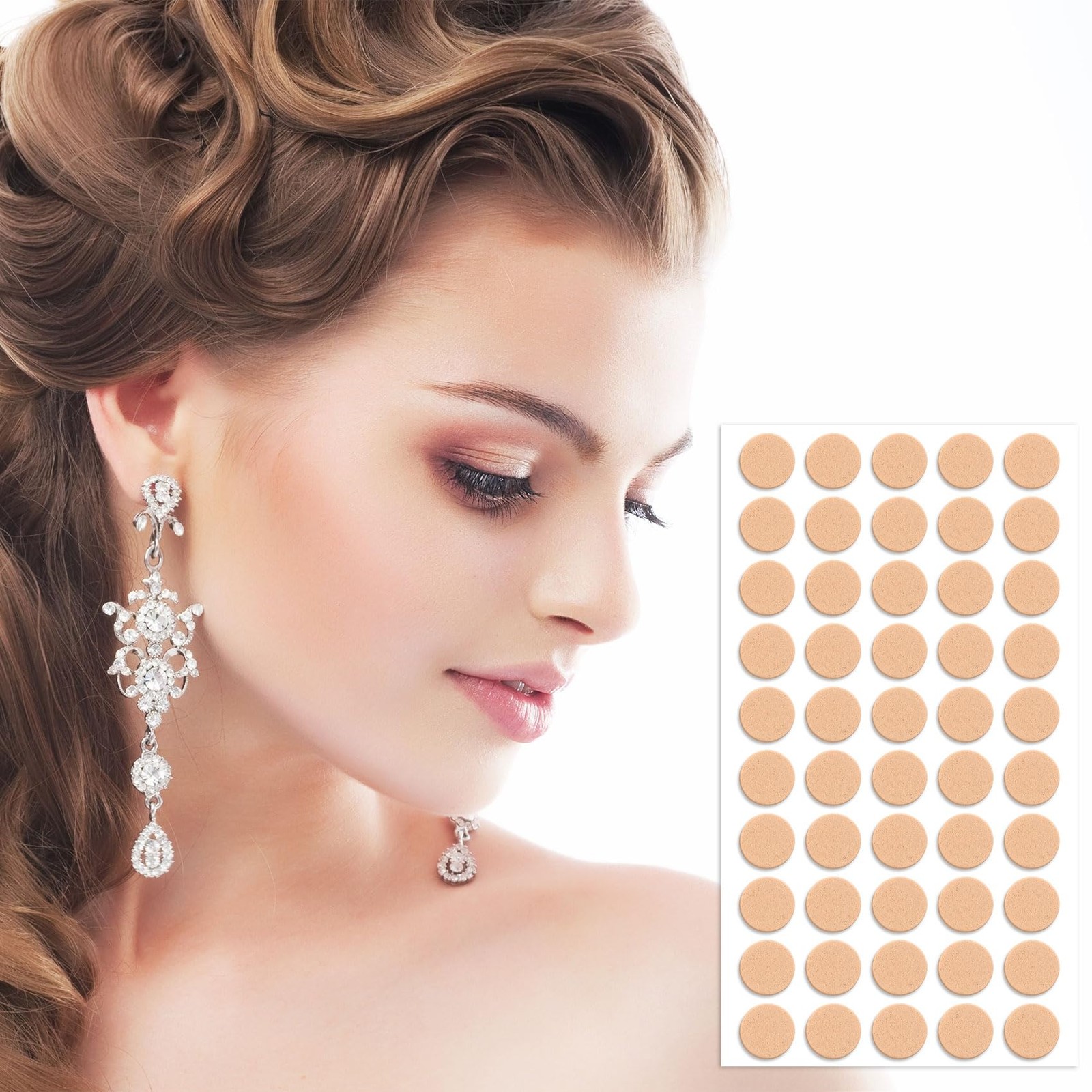 300pcs Earring Support Patches, Self-Adhesive Waterproof Earring Backs Earlob...