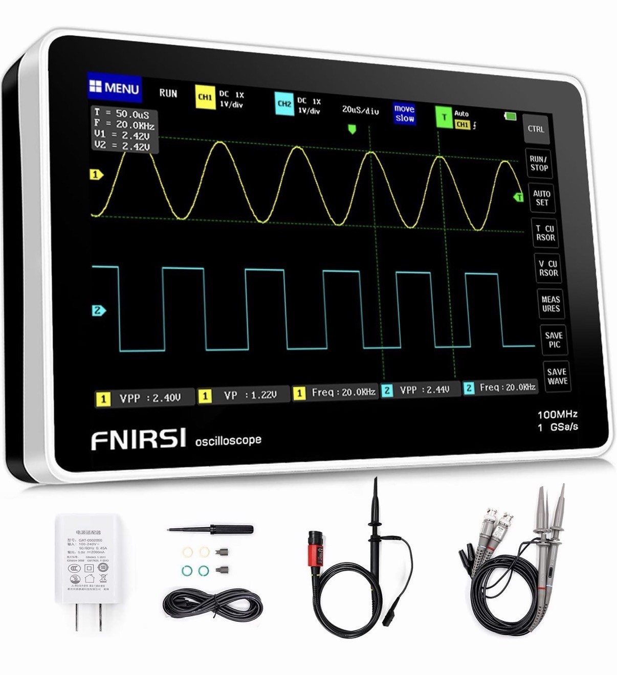 New FNIRSI 1013D Handheld Digital Tablet oscilloscope Portable Storage 100MHz