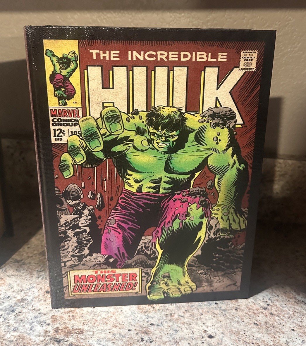 Incredible Hulk Book Safe Hideaway Hidden Compartment Wood box no lock