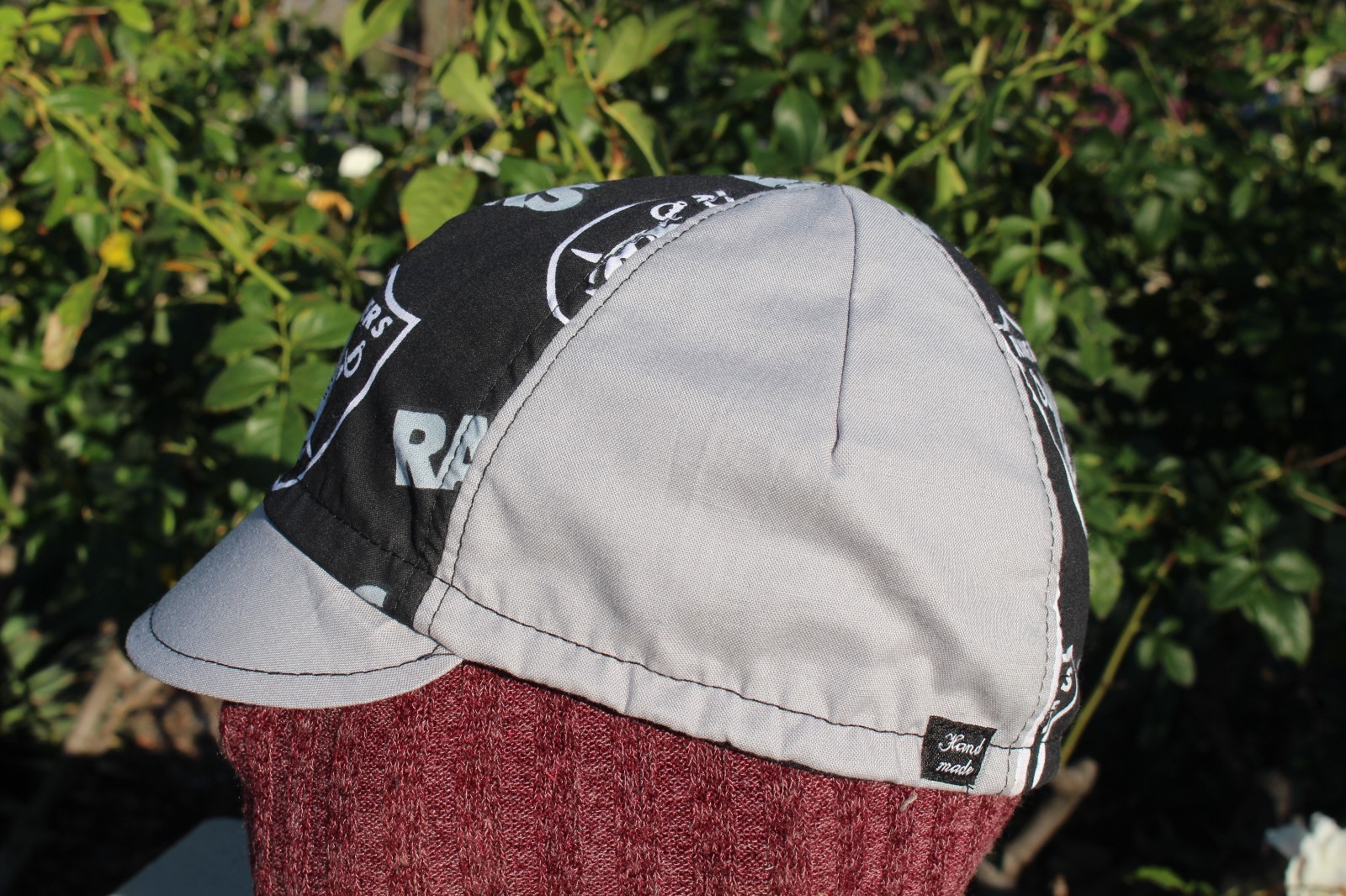 CYCLING CAP  RAIDERS 4 PANELS ONE SIZE & ANY SIZE HANDMADE IN USA