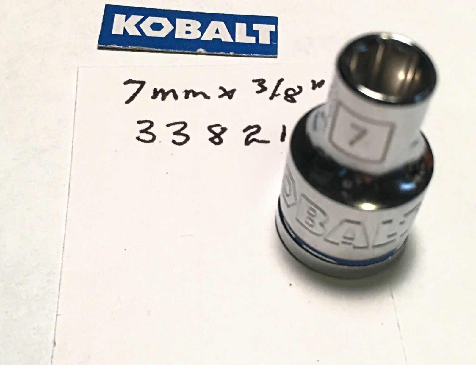 Kobalt 7 mm x 3/8" Dr Standard Chrome Socket 6 Pt  # 338217 Free USA Shipping