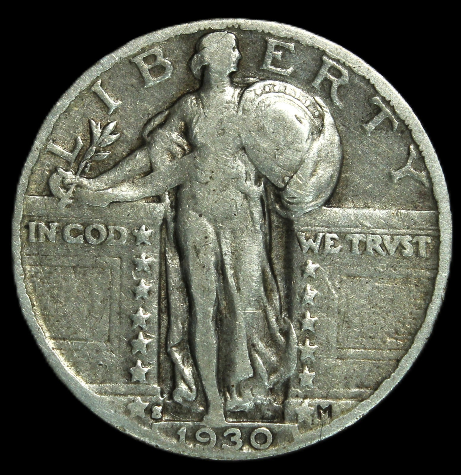1930 s standing liberty quarter- Choice VF- SHM 1291