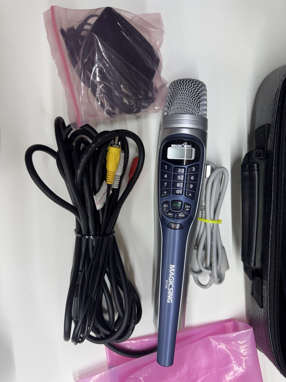 MAGIC SING Karaoke Microphone With Cables, Adapter, Bag & Book
