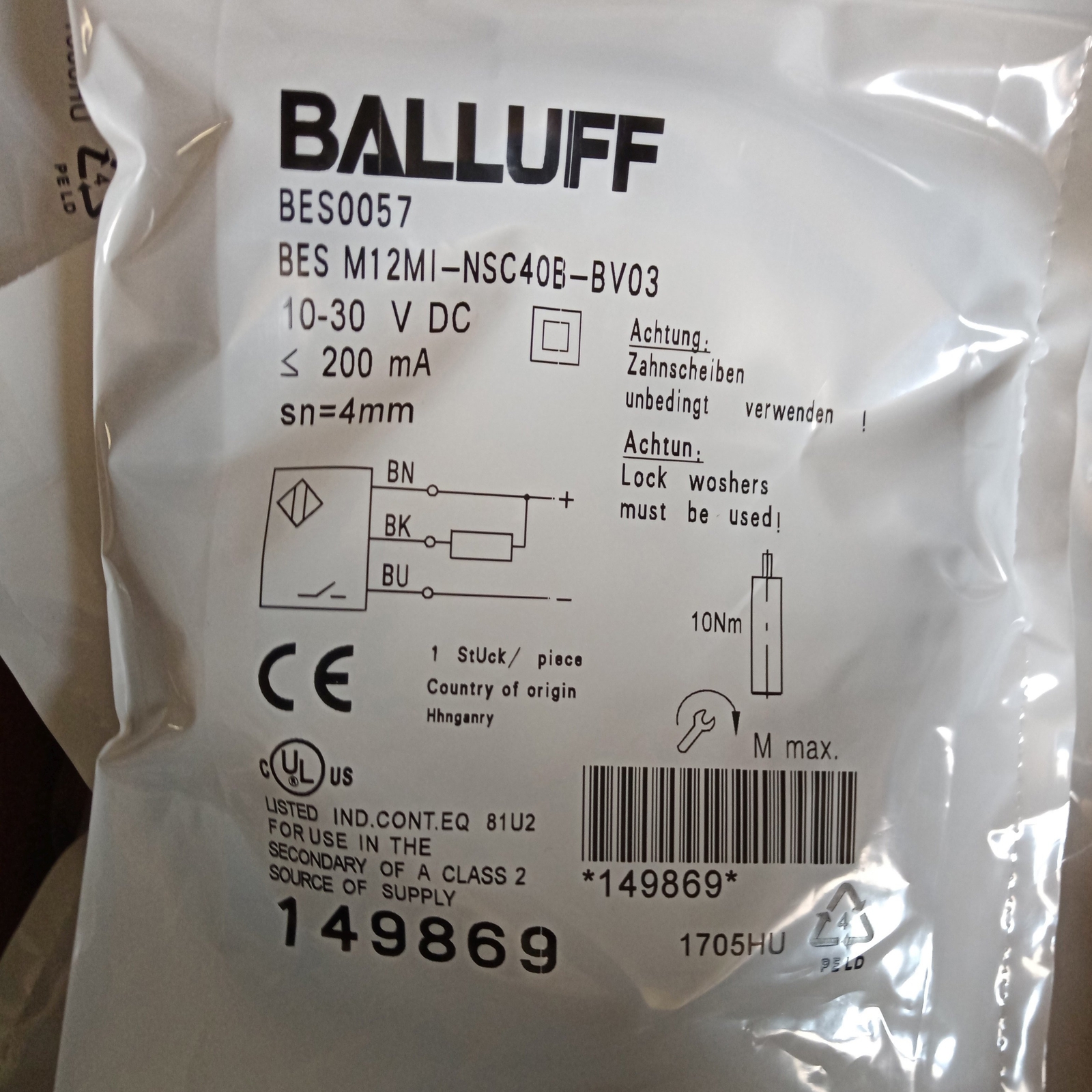 1PC New BALLUFF BES M12MI-NSC40B-BV03 Inductive Standard Sensors Free Shipping