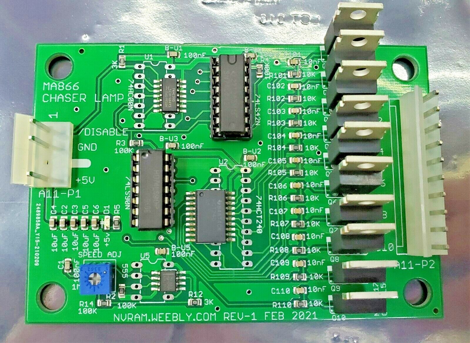 Gottlieb Aux Chase Lamp Driver Board MA-866