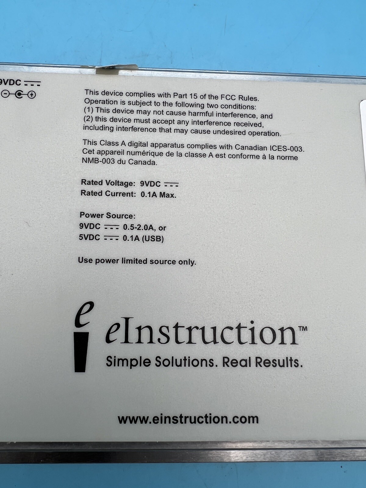 Einstruction Model 1277 Computer for Interwrite Dualboard 9V DC Tested Replaceme