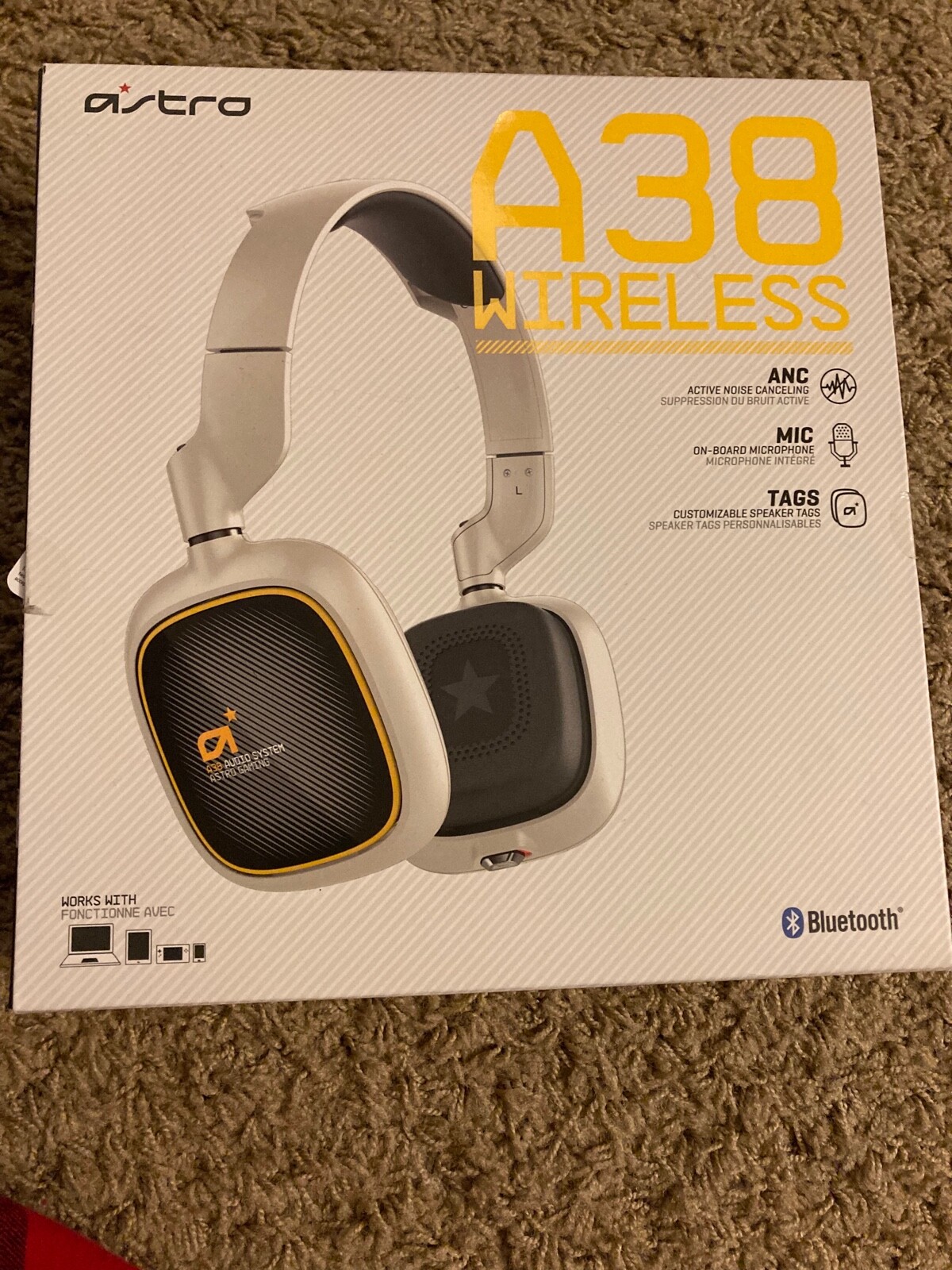Astro A38 Wireless Headphones w/ Case Tested Working No Charger