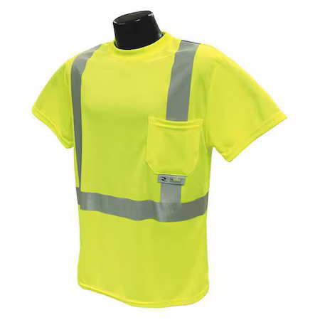 Radians St11-2Pgs-M T-Shirt, Type R Class 2, R, Birdseye Mesh, Hi-Vis Green, M