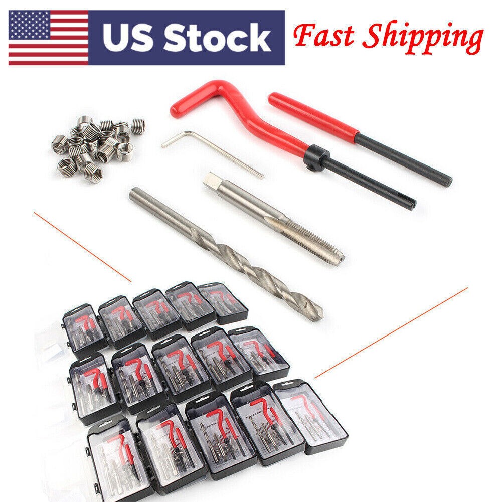 15pc M12 x 1.25 Metric Thread Repair Install Tool Insert Kit M12 Helicoil Coil