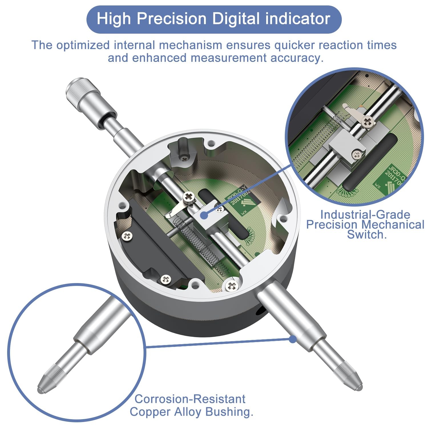 HDLNKAK Electronic Digital Dial Indicator Under 3 Inches, 1”Dial