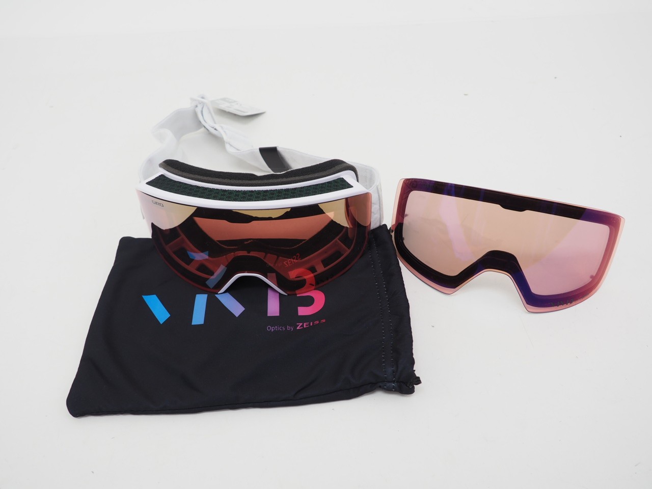 New! Giro Ella Winter Sports Goggles White Frame w/ VIVID Rose Gold Lens