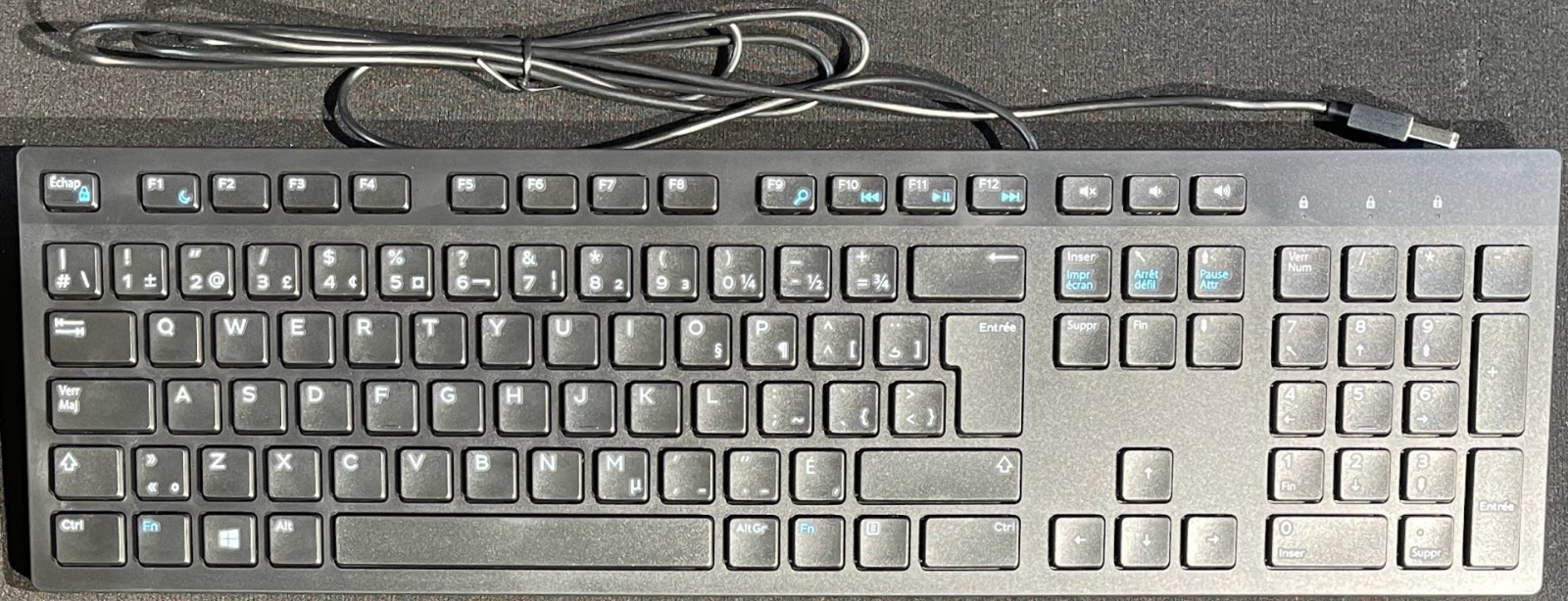 Dell KB216T Slim Wired USB Multimedia Keyboard / UK-ENG / Black / W59H6