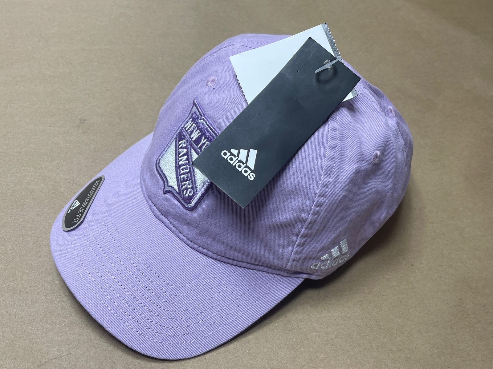 ADIDAS NHL Official NY Rangers Hockey Fights Cancer Purple Adjustable Hat - RARE