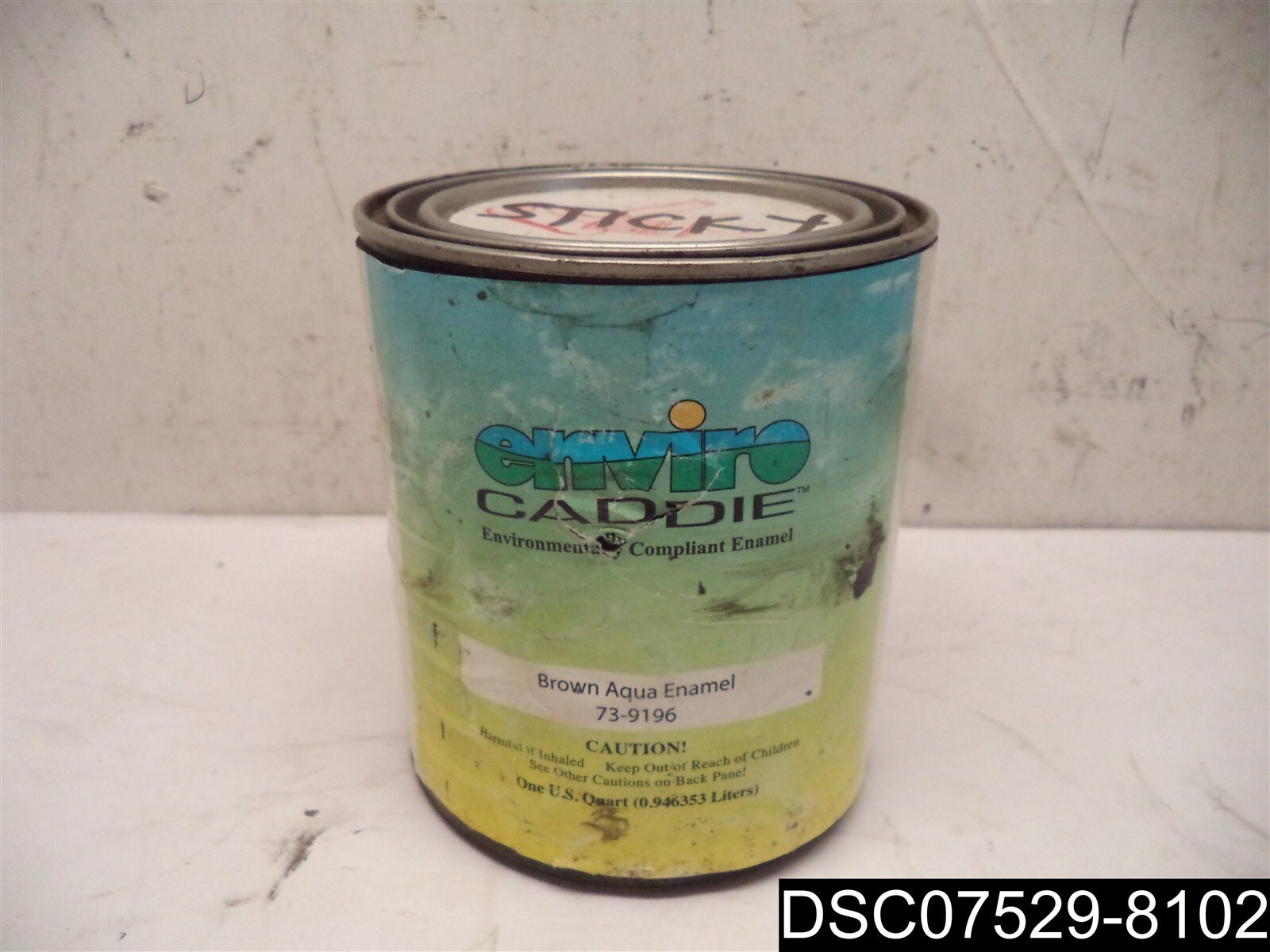 DENTED CAN: 1 QT Enviro Caddie Brown Aqua Enamel, 73-9196