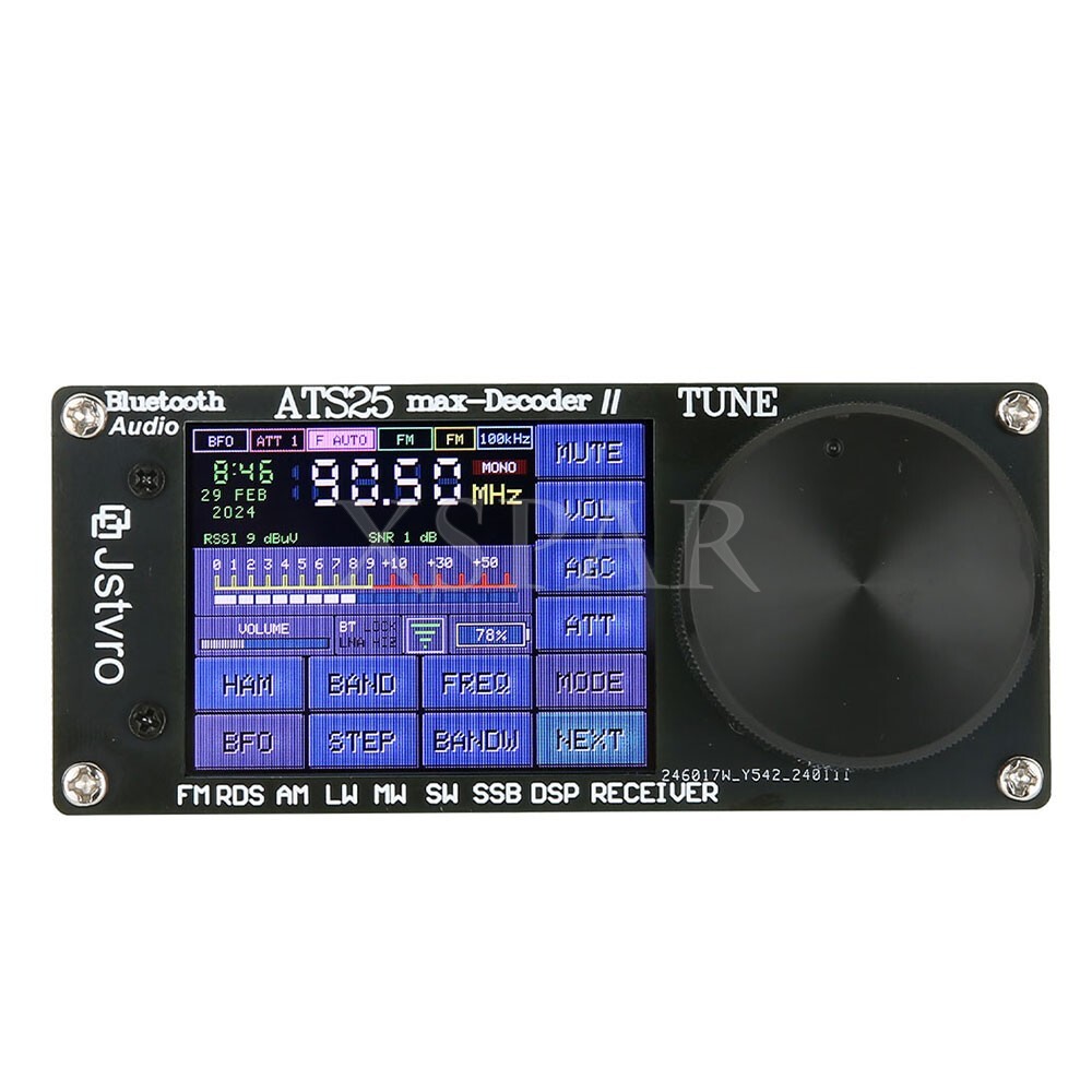 ATS25 Max Decoder II Bluetooth Full Radio Receiver FM SW SSB MW Touch Screen US☆