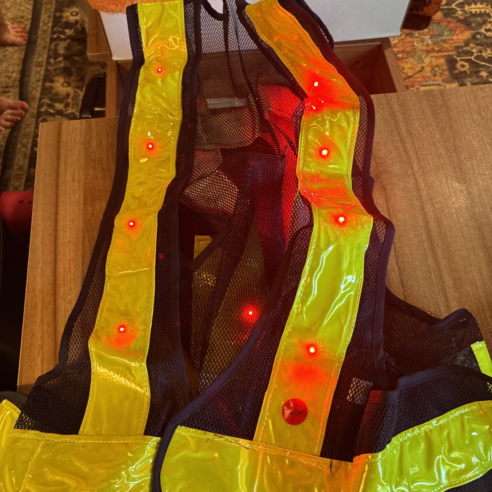 Electric Safety Vest XXL Especially for Night Riders Or For Rave Party -