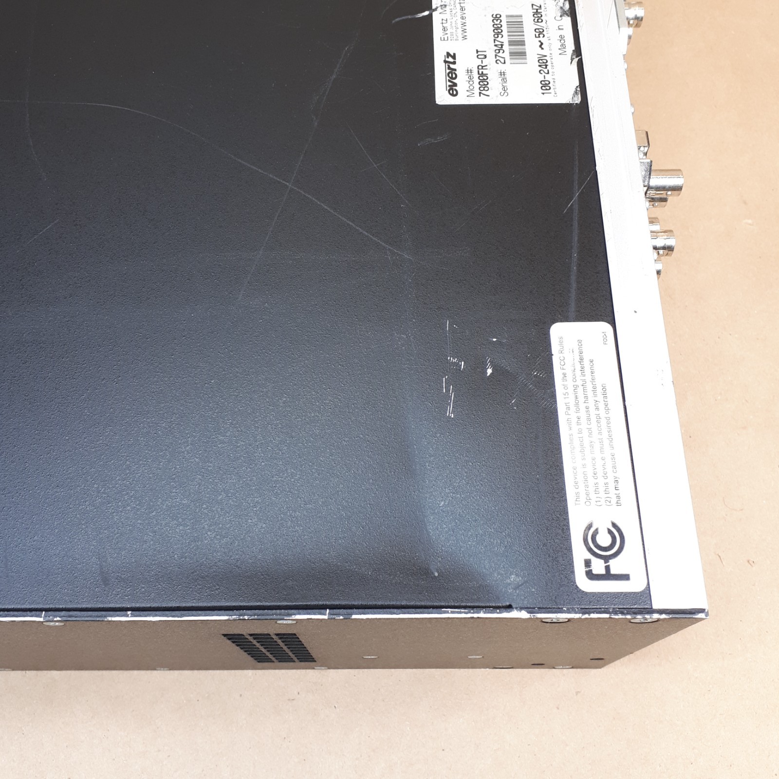 Evertz 7800FR-QT Quiet Mountable Multiframe Chassis 2 PSU, VGA W/10 Cards E6890B