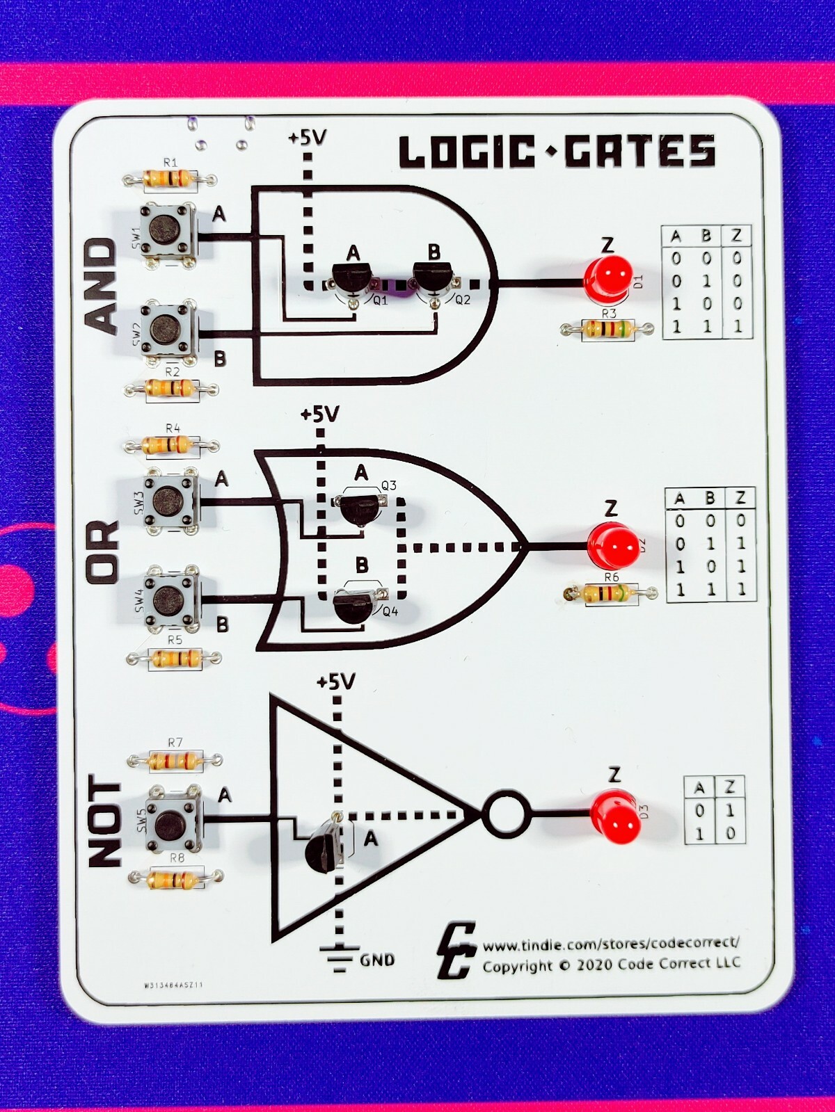 Logic Gates Learning Kit #2 - Transistors (Assembly Required)