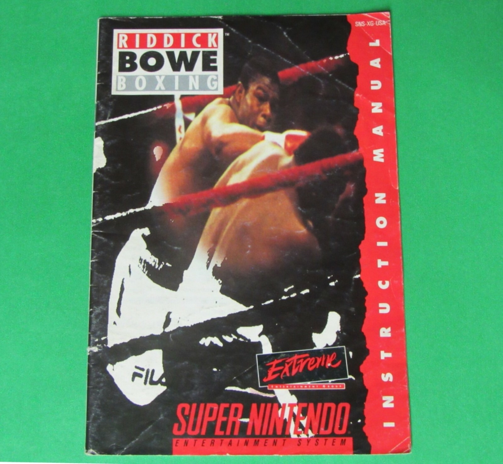RIDDICK BOWE BOXING Manual, no game SNES SUPER NINTENDO
