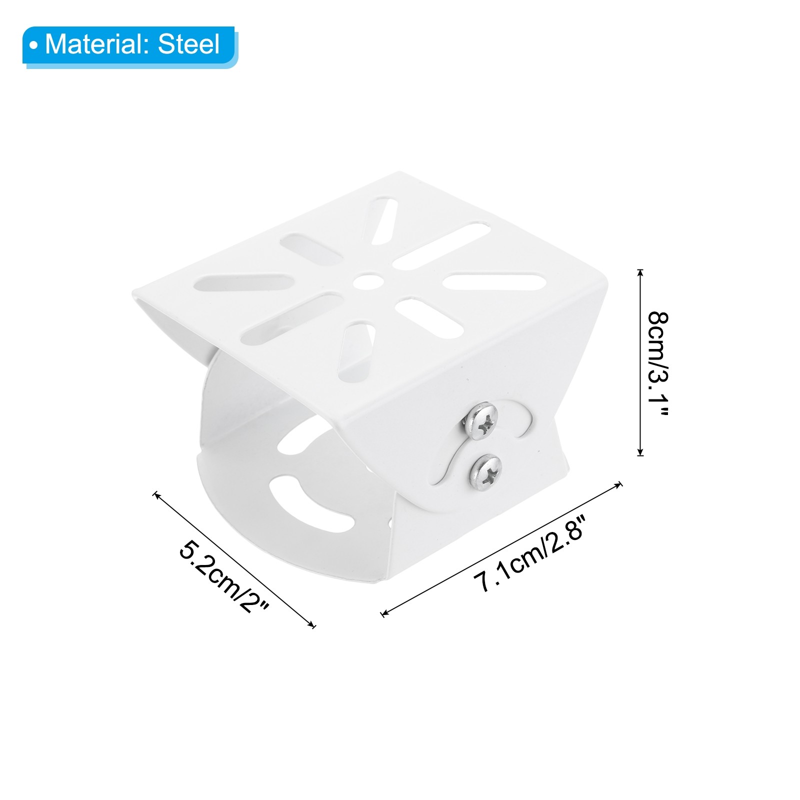 1 Pcs 2" Security Camera Joint Mounting CCTV IP Installation for Safety White