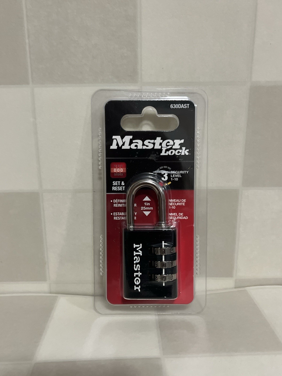 Master Lock 630DAST Set-Your-Own 3-Dial Combination Padlock: Compact Keyless NEW