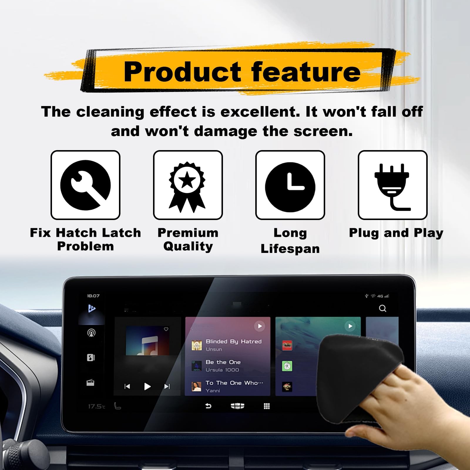 LTDCVTR Car Screen Cleaner, Accessories Wipes, Black