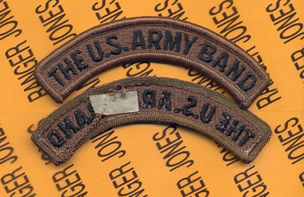 THE U.S. ARMY BAND OD Green Black BDU 4" tab patch m/e