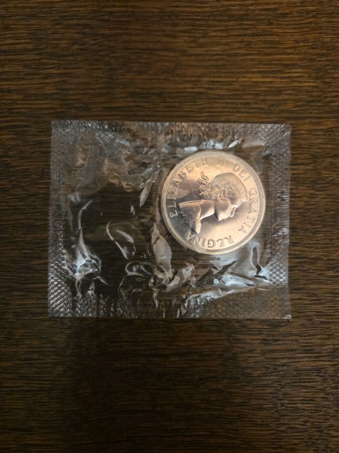 1964 Canada Silver Dollar, Proof-Like Uncir Comes In Original Cellophane