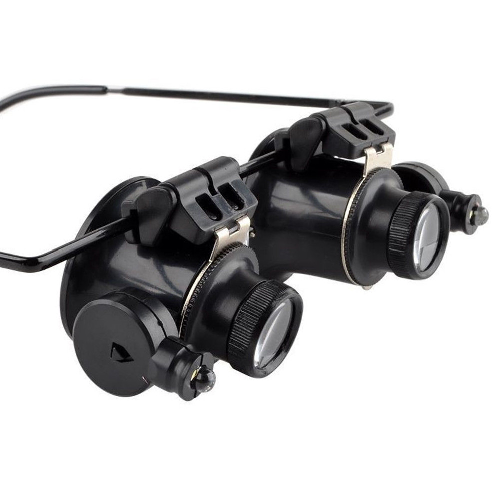 20x Magnifying Eye Magnifier Glasses Loupe Lens Jeweler Watch Repair LED Light a