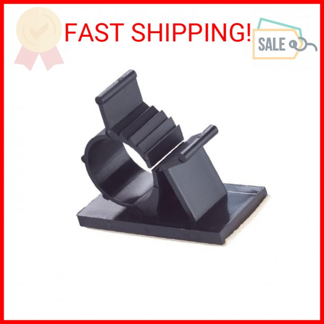 GBSTORE 25 Pcs UVB Plastic Kwik Clips Black Adhesive Backed Nylon Wire Adjustabl