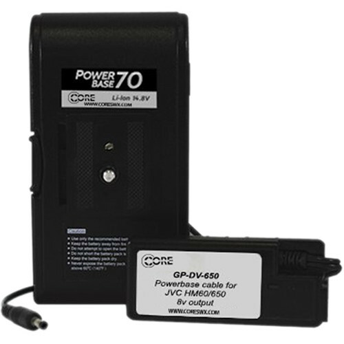 Core SWX PowerBase 70 Battery for JVC HM-600 & HM-650 (24" Cable) PB70-HM65024