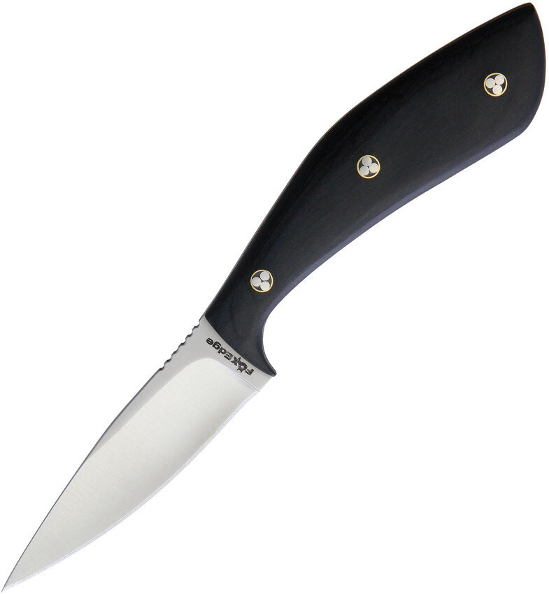 Fox Edge Fixed Blade Knife Black Pakkawood Stainless Steel w/ Belt Sheath