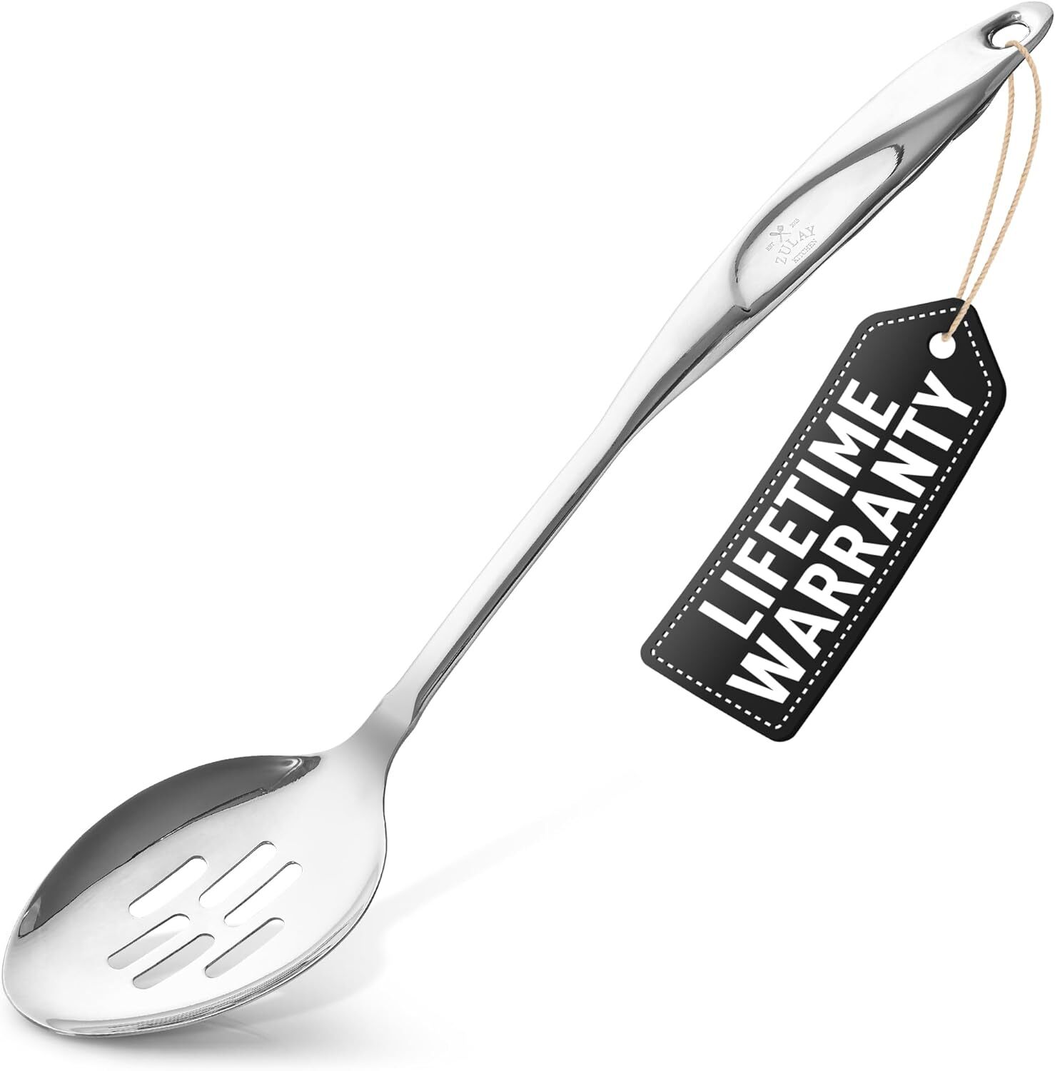 Kitchen Stainless Steel Slotted Spoon - Large Cooking Spoon-Sturdy and Durable