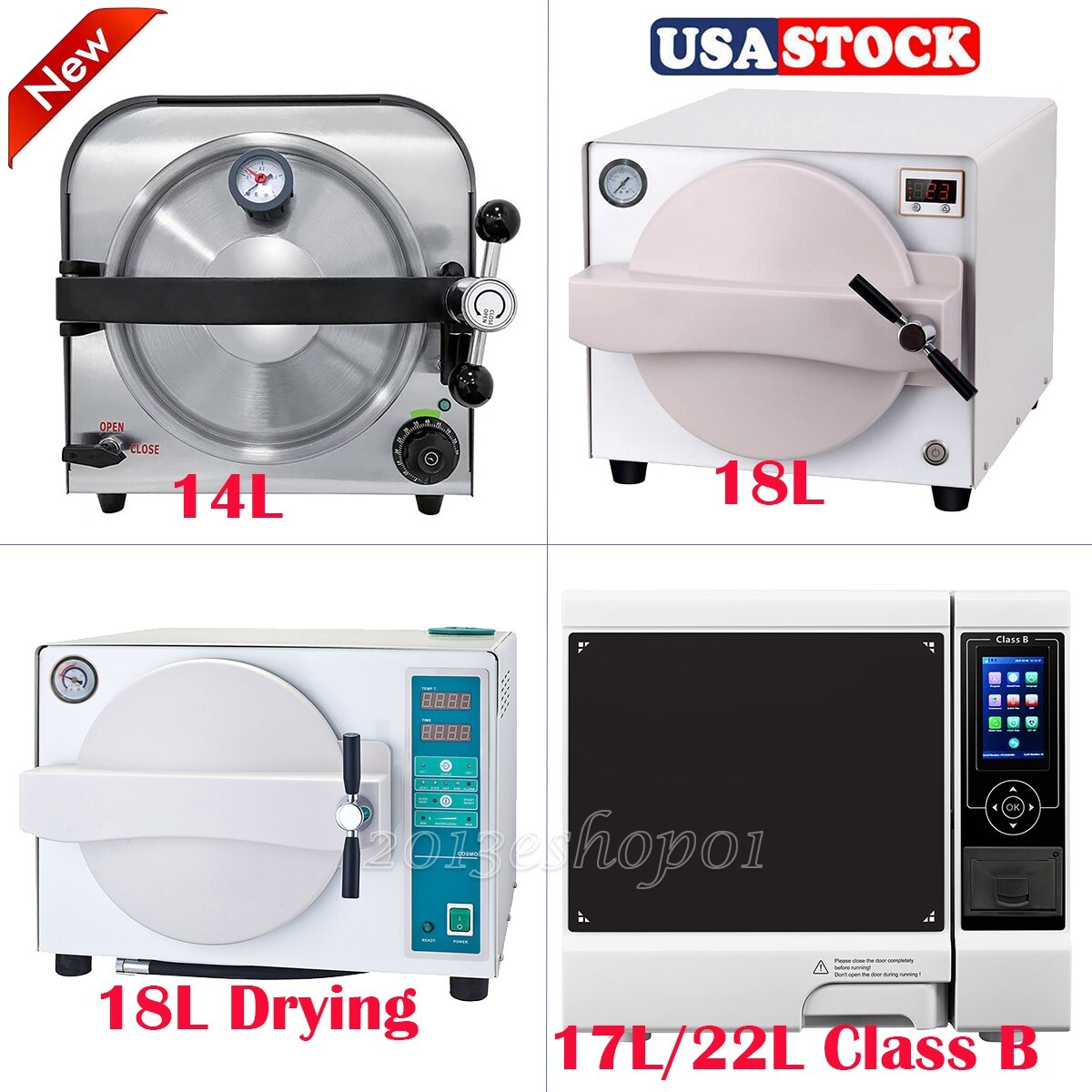 14/18L Dental Autoclave Steam Sterilizer Medical Drying Class B Sterilizer