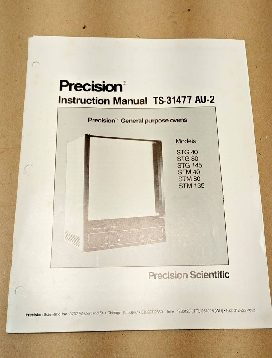 Precision Scientific TS-31477 AU-2 General purpose ovens Instruction Manual