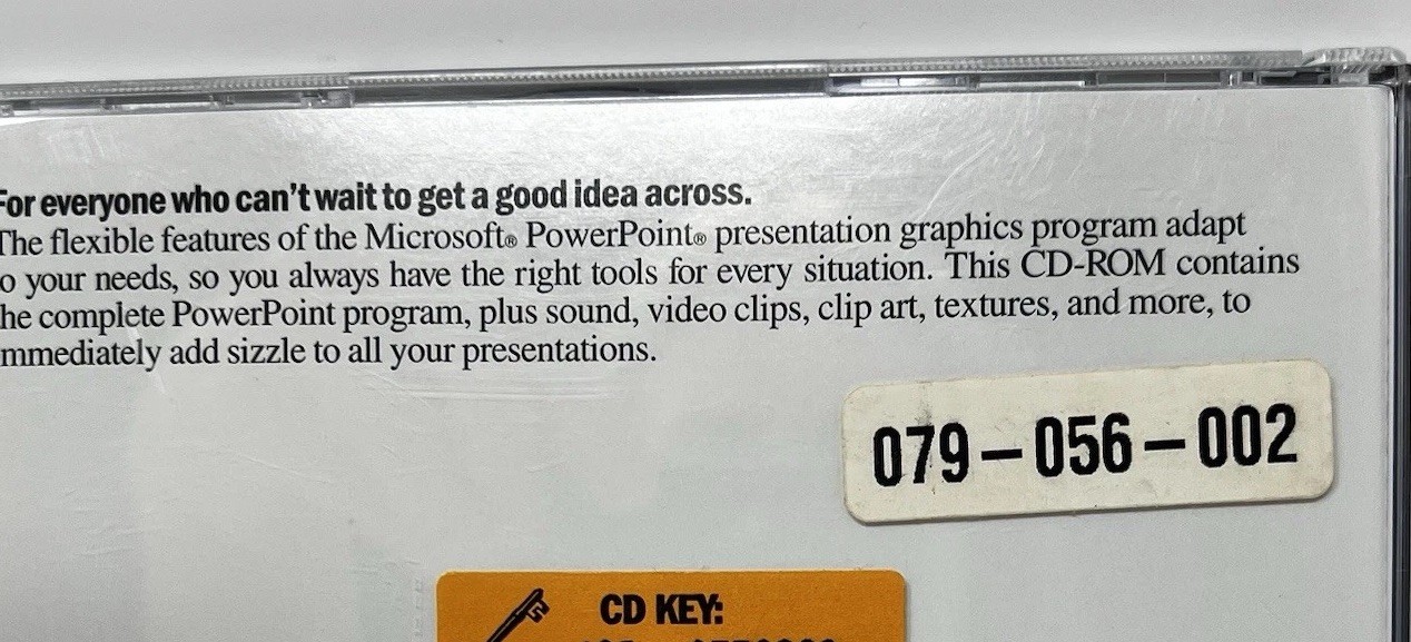 Vintage Microsoft PowerPoint Windows 95 CD-ROM