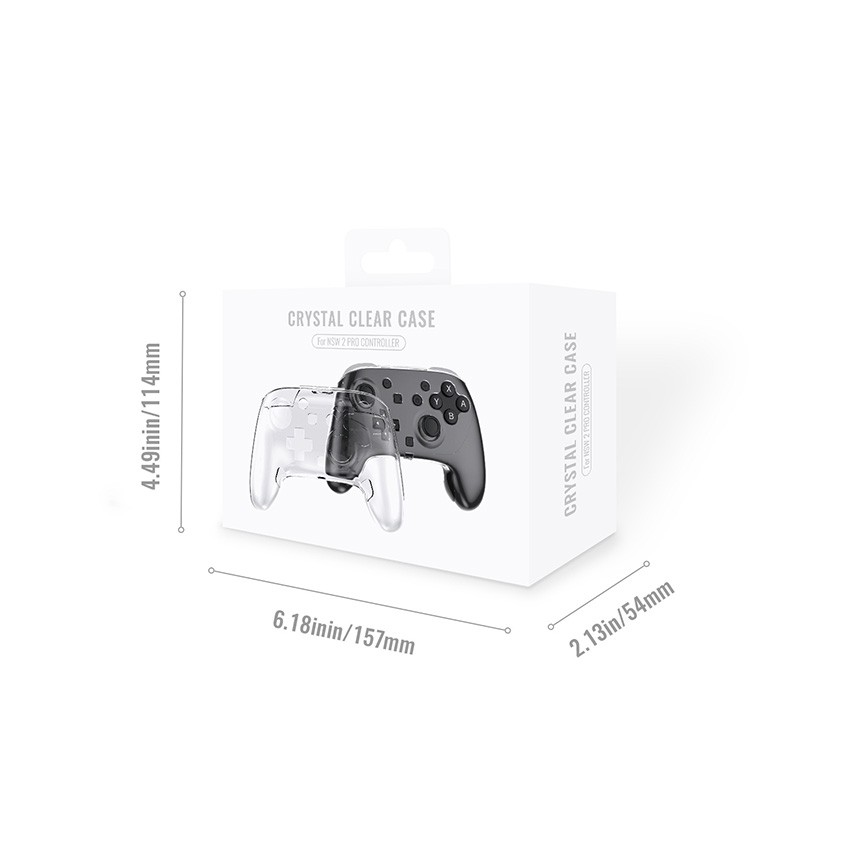 Crystal Clear Case for Switch 2 Pro Game Controller Hard PC Protective Cover