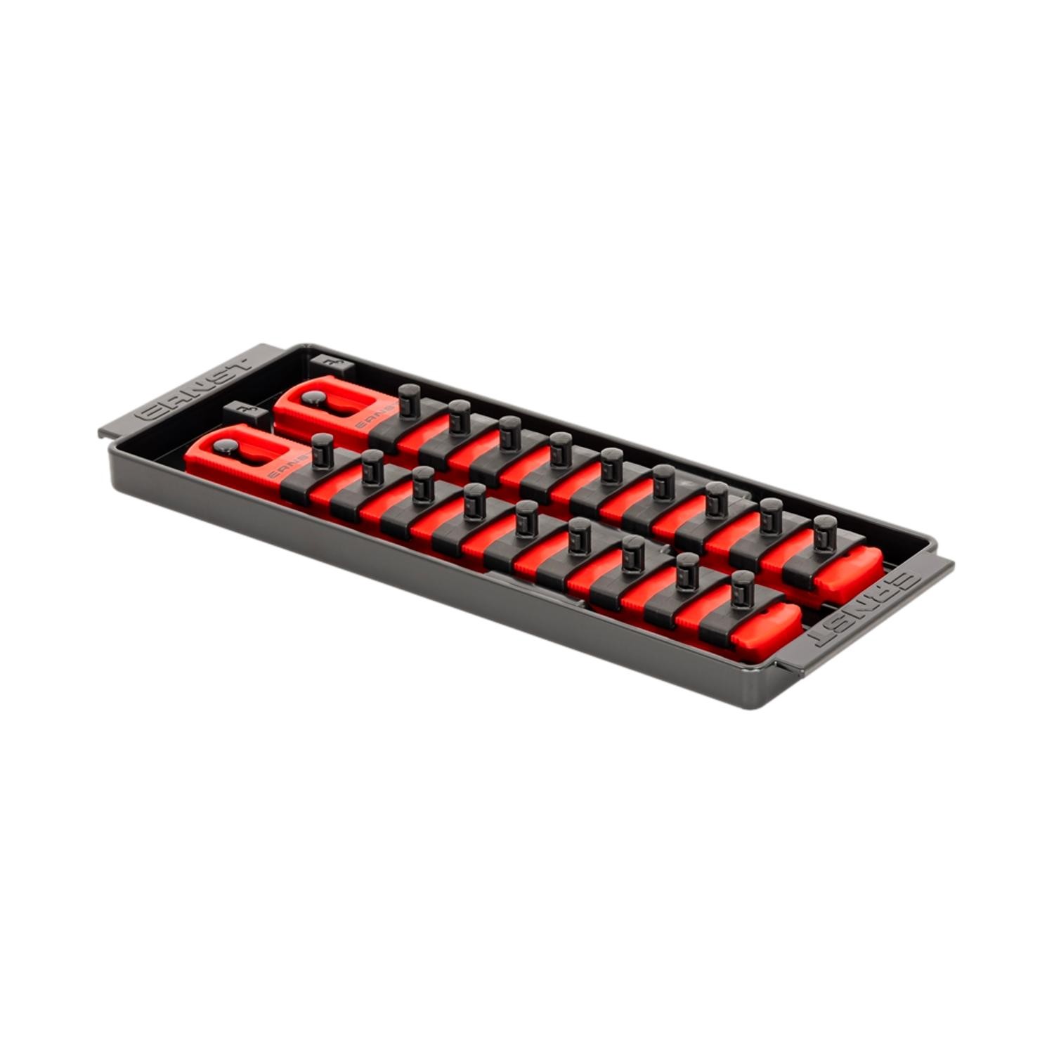 Ernst 8552 1/4" 2-Rail Socket Boss Storage Organiser 8" Red