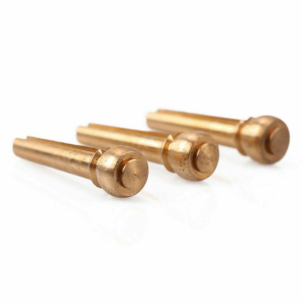 6Pack Acoustic Guitar Brass Bridge Fixed Pins Cone String Dot Solid String Nails