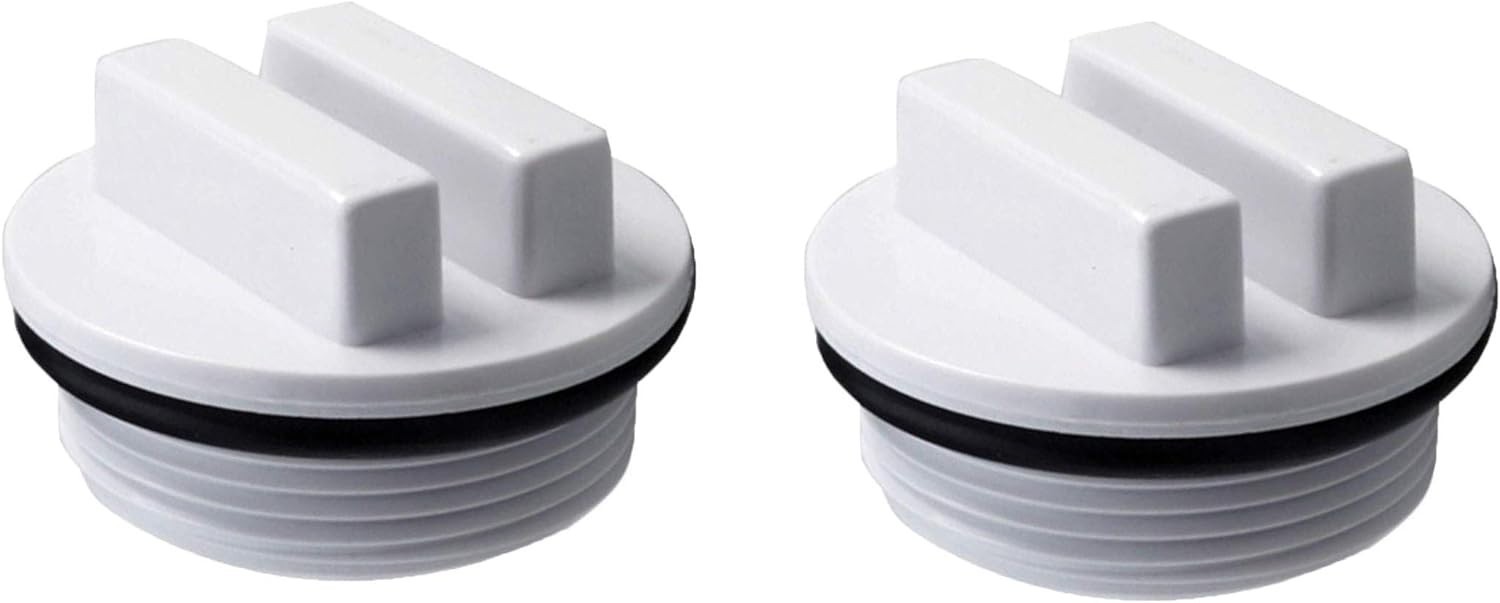 Durable 1.5" Threaded Pool Winterizing Plug & Filter Drain Plugs - 2 Pack